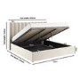 Cream Velvet Super King Ottoman Bed With Winged Headboard - Maddox
