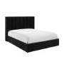 ALMOST PERFECT - Black Velvet Double Ottoman Bed With Winged Headboard - Maddox