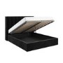 ALMOST PERFECT - Black Velvet Double Ottoman Bed With Winged Headboard - Maddox