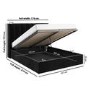 Black Velvet King Size Ottoman Bed with Winged Headboard - Maddox