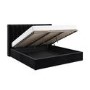 Black Velvet Super King Ottoman Bed With Winged Headboard - Maddox