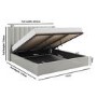 Grey Fabric Super King Ottoman Bed with Winged Headboard - Maddox