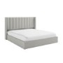 GRADE A1 - Grey Fabric Super King Ottoman Bed With Winged Headboard - Maddox