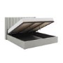GRADE A1 - Grey Fabric Super King Ottoman Bed With Winged Headboard - Maddox