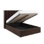 Chocolate Brown Velvet Double Ottoman Bed With Winged Headboard - Maddox