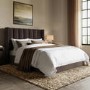 Chocolate Brown Velvet King Size Ottoman Bed With Winged Headboard - Maddox