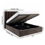 Brown Velvet King Size Ottoman Bed With Winged Headboard - Maddox