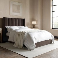 Small Double Chocolate Brown Velvet Ottoman Bed - Maddox