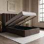 Small Double Chocolate Brown Velvet Ottoman Bed - Maddox