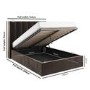 Small Double Chocolate Brown Velvet Ottoman Bed - Maddox