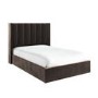 Small Double Chocolate Brown Velvet Ottoman Bed - Maddox