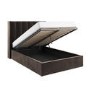 Small Double Chocolate Brown Velvet Ottoman Bed - Maddox