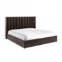 Chocolate Brown Super King Size Velvet Ottoman Bed - Maddox