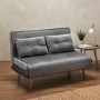 2 Seater Futon Sofa Bed in Grey Velvet - Madison