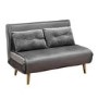 2 Seater Futon Sofa Bed in Grey Velvet - Madison