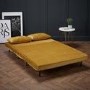 2 Seater Futon Sofa Bed in Mustard Yellow Velvet - Madison