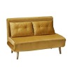 2 Seater Futon Sofa Bed in Mustard Yellow Velvet - Madison