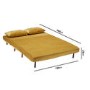 2 Seater Futon Sofa Bed in Mustard Yellow Velvet - Madison