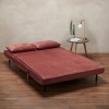 2 Seater Futon Sofa Bed in Pink Velvet - Madison