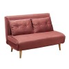 2 Seater Futon Sofa Bed in Pink Velvet - Madison