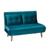 2 Seater Futon Sofa Bed in Teal Velvet - Madison