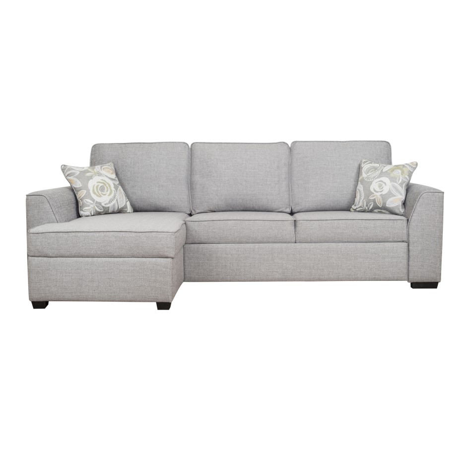 Maddox Grey Fabric Corner Sofas & Sleeper Bed Furniture123