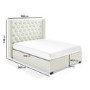 GRADE A1 - Maeva Wing Back Double Ottoman Bed in Off White Woven Fabric