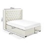 GRADE A2 - Off-White Fabric King Size Ottoman Bed with Winged Headboard - Maeva