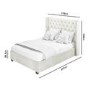 GRADE A1 - Maeva Wing Back King Size Ottoman Bed in Off White Woven Fabric