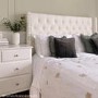 GRADE A2 - Off-White Fabric King Size Ottoman Bed with Winged Headboard - Maeva