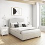 French Grey Upholstered King Size Ottoman Bed - Maeva