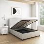 French Grey Upholstered King Size Ottoman Bed - Maeva