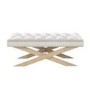 Wooden End-of-Bed Bench Upholstered in Off-White Fabric - Maeva