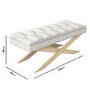 Wooden End-of-Bed Bench Upholstered in Off-White Fabric - Maeva