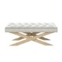 Wooden End-of-Bed Bench Upholstered in Light Grey Fabric - Maeva