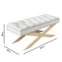 Wooden End-of-Bed Bench Upholstered in Light Grey Fabric - Maeva