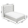 Light Grey Fabric King Size Ottoman Bed with Winged Headboard - Maeva