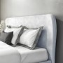 Light Grey Velvet King Size Ottoman Bed with Legs - Margot