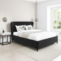 Dark Grey Velvet Double Ottoman Bed with Legs - Margot Dark Grey Velvet Double Ottoman Bed with Legs - Margot