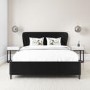 GRADE A2 - Dark Grey Velvet Double Ottoman Bed with Mid-Century Styling - Margot