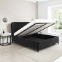 Dark Grey Velvet Double Ottoman Bed with Legs - Margot