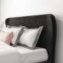 Dark Grey Velvet Double Ottoman Bed with Legs - Margot