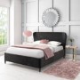 GRADE A2 - Margot King Size Ottoman Bed with Curved Headboard in Dark Grey Velvet