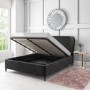 GRADE A2 - Margot King Size Ottoman Bed with Curved Headboard in Dark Grey Velvet