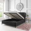 GRADE A2 - Margot King Size Ottoman Bed with Curved Headboard in Dark Grey Velvet