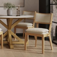Beige Upholstered Cushioned Dining Chair - Maggie