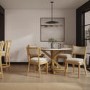 Beige Upholstered Cushioned Dining Chair - Maggie