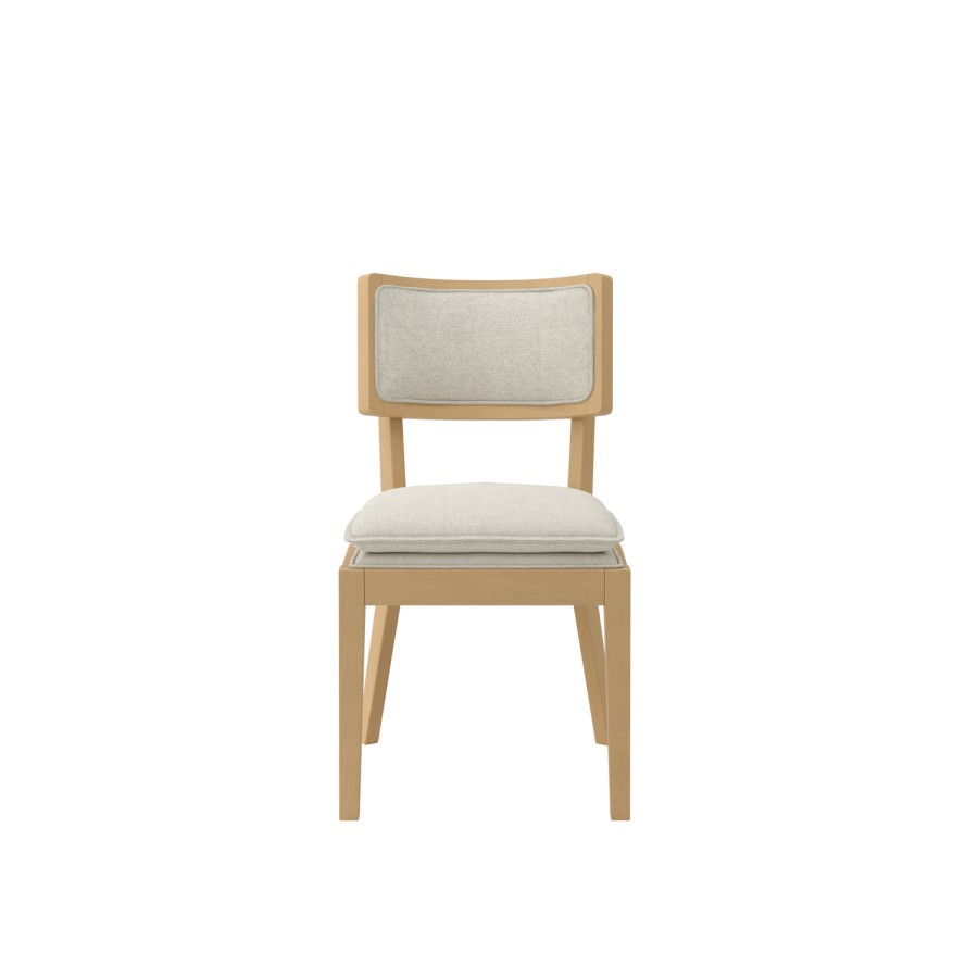 Beige Upholstered Cushioned Dining Chair - Maggie