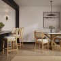 Beige Upholstered Cushioned Kitchen Counter Stool - Maggie