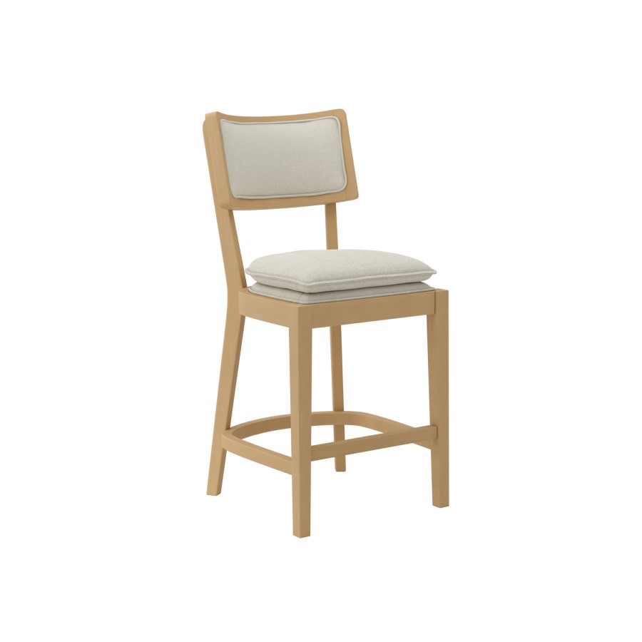Beige Upholstered Cushioned Kitchen Counter Stool - Maggie